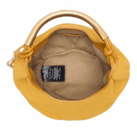 Madewell The Mini Camren Handbag Gold Suede Metal Handle - Picture 4 of 8